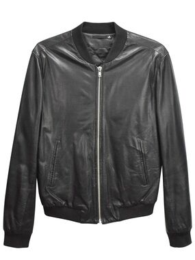 BLK DNM Black Leather Bomber Jacket